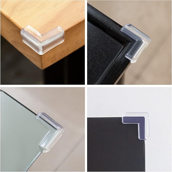 20 Pack Table Corners, Corner Guards, Clear Corner Protectors, Corner Protectors, Baby Proof Corner Guards Stop Child Head Injuries Tables, Furniture & Sharp Corners Baby Proofing (L-Shaped)