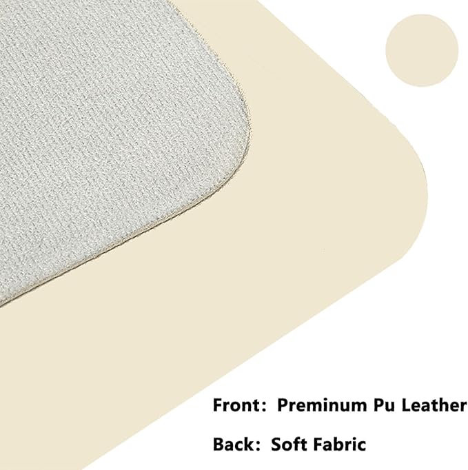 PU Leather Desk Pad Protector Gaming Mouse Pad Non Slip Desk Mat for Keyboard and Mouse Waterproof Desk Writing Pad for Office and Home Desk Accessories(Beige, 35.4 * 17.7)