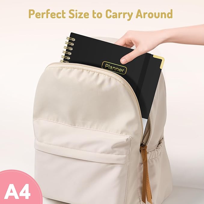 Forvencer 2026 Planner, Hardcover Calendar Planner Weekly and Monthly, Jan 2026 - Dec 2026, 8.5" x 11", Spiral Agenda Book with Tabs, Exquisite Daily Journal Organizer for Home School, Purple Marble
