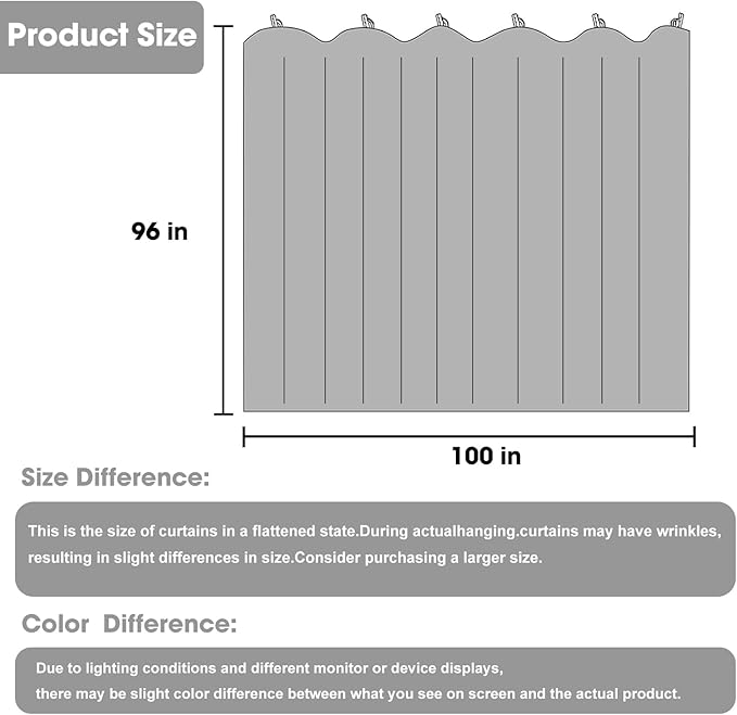 Cbsroro Room Divider Blackout Curtain Track Curtains Wall Dividers Panels Screen for Living Rooms Bedroom Office Privacy Partition Separation, W100 × L96 Inch,1 Panel, Grey