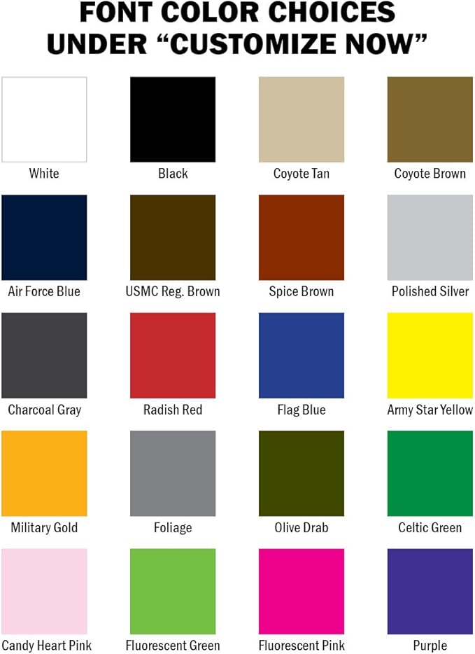 Custom Uniform Name Tapes Solid Colors. Orange Fabric, 5 Inch Hook Fastener (Uniform Ready Fastener)