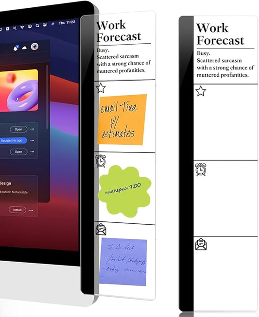 Computer Monitor Memo Board Work Forecast Logo Decor Monitor Message Board Sticky Notes Office Desk Accessories for Send Family Members Office Friends and Colleagues Gifts