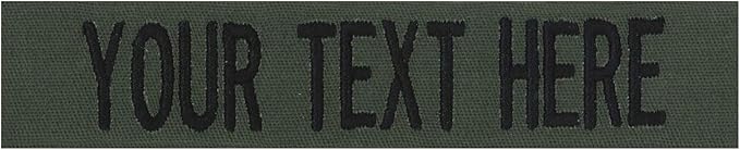 Custom Uniform Name Tapes Solid Colors. Olive Drab Fabric, 5 Inch Sew on
