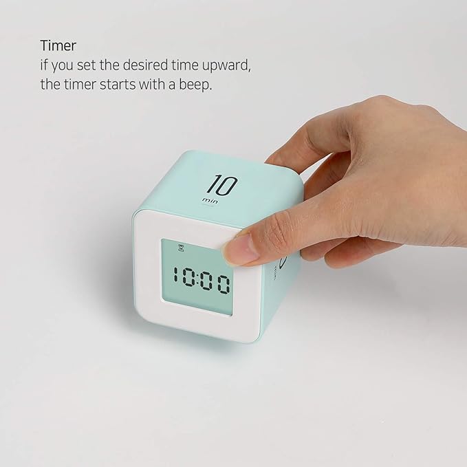 mooas Multi Clock Time Cube Timer (Coral), Alarm & Backlight Desk Productivity for ADHD Kids Classroom Study, Kitchen, Cooking, Desk, Office, Time Management 10,30,50,60 min Timer Various Setting
