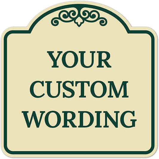 Custom Decorative Sign, Personalized Metal Sign for Business, Driveway, Home, Airbnb, Office Door Plaque, Ivory Sign, 18x18 Inches, ACM, Fade Resistant, Made in USA by Sigo Signs