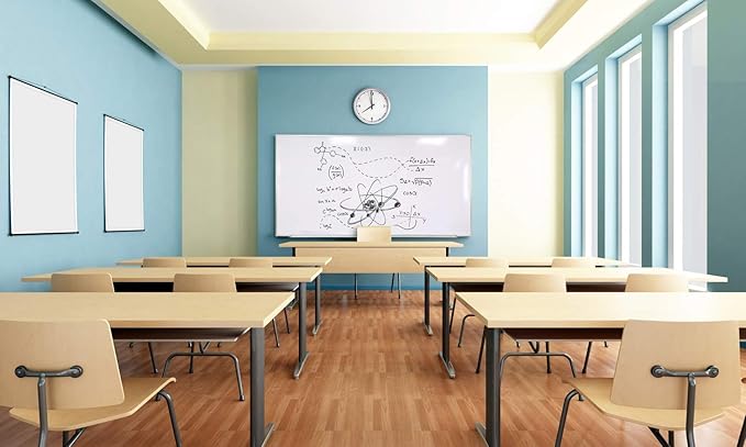 Ghent 4 x 10 Aluminum Frame Porcelain Magnetic Whiteboard, 1 Marker, 1 Eraser