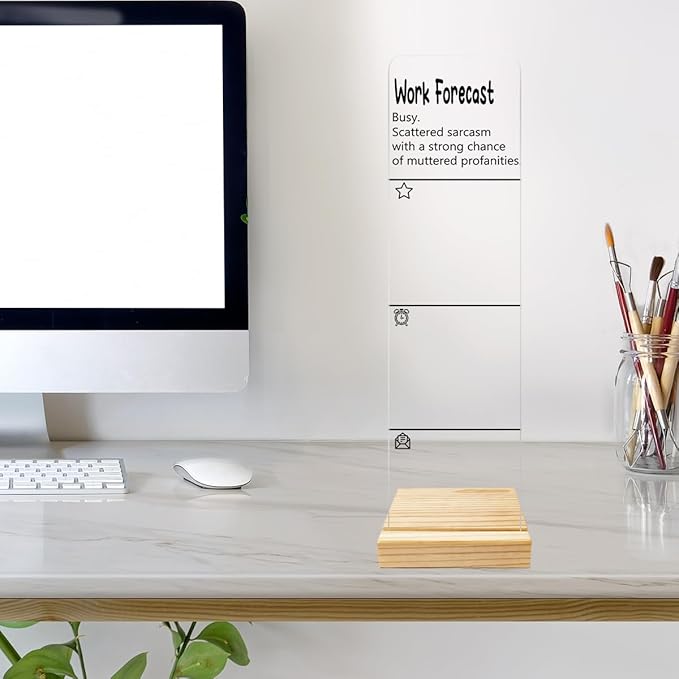 Monitor Memo Board Computer Monitor Memo Board Sarcasm Decor Acrylic for Computer Monitors with Removable Design Office Desk Accessories 12.6X 3.15 x 0.2 inches
