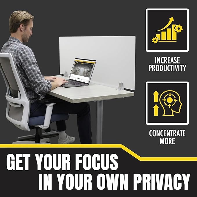 OBEX Frosted Acrylic Desk Mounted Privacy Panel, 12" x 30", Frosted