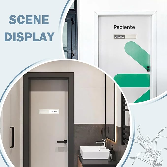 Vacant Occupied Privacy Sign, Vacant Occupied Door Sign for Home Office Restroom Conference Hotels Hospital, Slider Door Indicator Tells Whether Room Vacant or Occupied, 7'' x 1.5'' - Stainless Steel