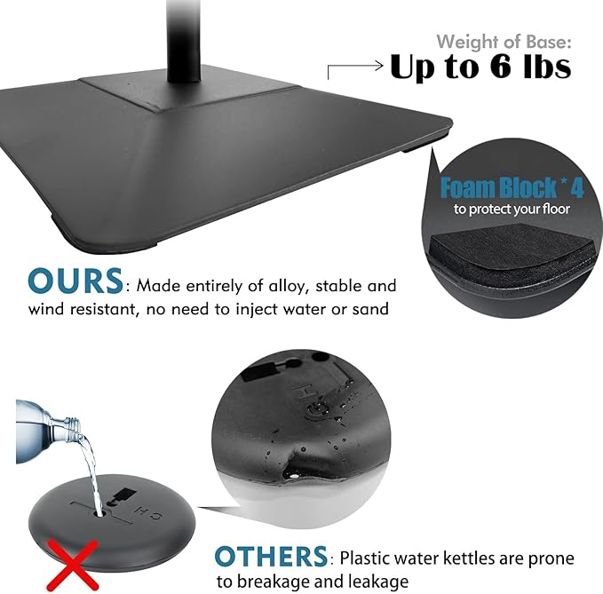 Golemas Adjustable Sign Stand for Display, with Upgraded Iron Base, Pedestal Floor Signage Stand Holder for Outdoor or Indoor Advertising (8.5 x 11, Black)