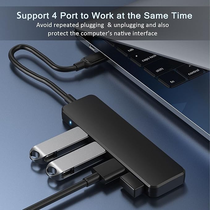 VIENON USB C Hub with 4 USB 3.0 Femal Ports, USB Extender for C Port Laptop, iMac Pro, MacBook, iPad Pro, Dell, Acer, HP, ASUS, Printer, Camera,Keyborad, Mouse etc-3ft