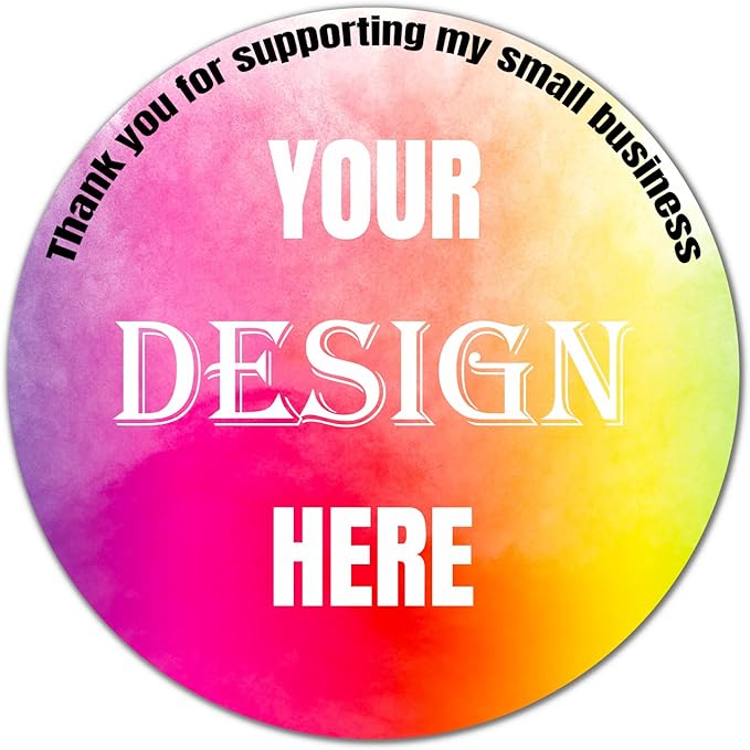 Custom Personalized Stickers - 100-500 Labels With Any Image, Logo, and Text for Business, Thank You (Circle, 2 Inch)