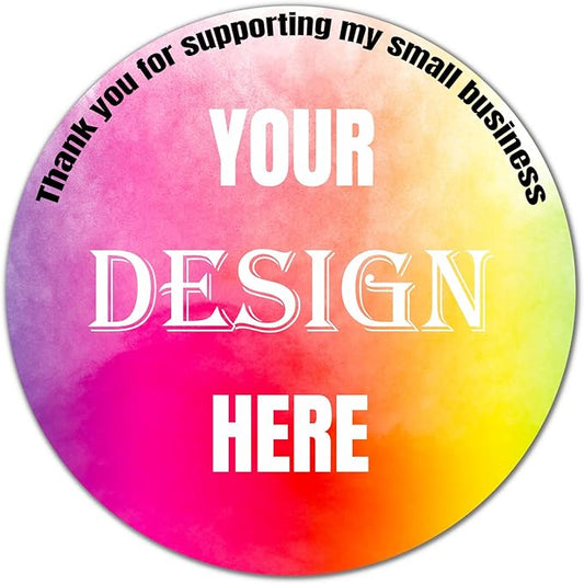 Custom Personalized Stickers - 100-500 Labels With Any Image, Logo, and Text for Business, Thank You (Circle, 2 Inch)