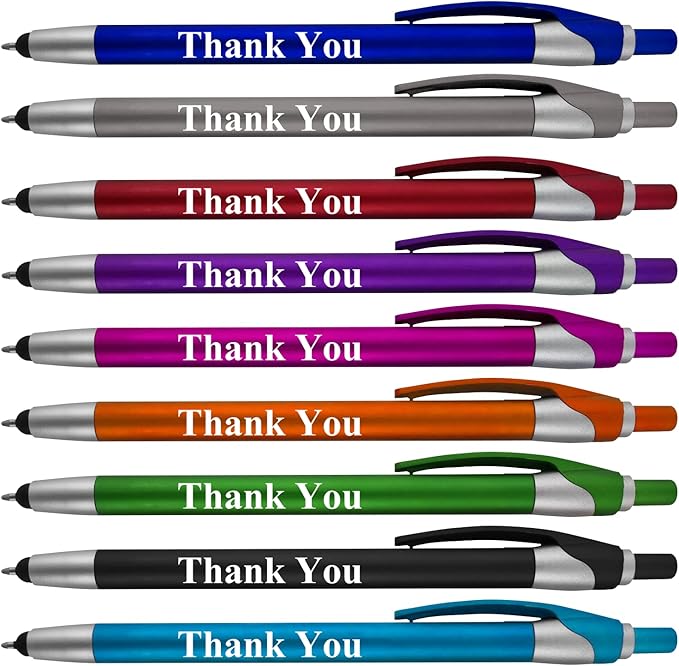 Personalized with Your Custom Logo or Text Pens-Pack of 450- for Marketing, Parties, and Events, 2 in 1 Capacitive Stylus & Ballpoint Pen Compatible with Touchscreen Devices, Black Ink, Assorted