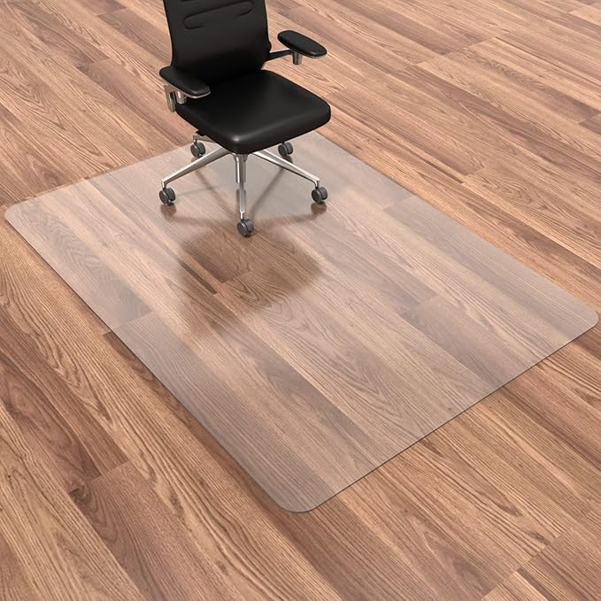 HOMEK Chair Mat for Hardwood Floor, 60”x 46” Office Chair Mat, Floor Mat for Office Chair, Clear Desk Chair Floor Mat for Computer Desk