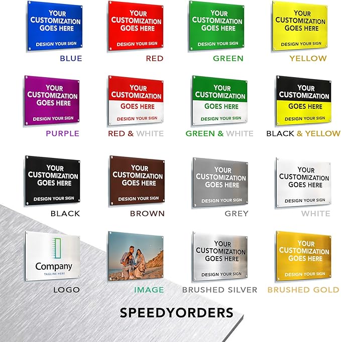 Custom Metal Signs, Personalized Aluminum, Customized Safety, Business Signs, Waterproof Outdoor, White Aluminum (Blue Background, 42x28 In)