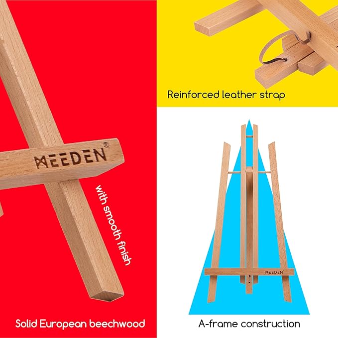 MEEDEN 20 Inch Tabletop Easel: 12 Pack Beech Wood Easel for Painting - Display Table Top Easel Canvas Stand for Painting Sign