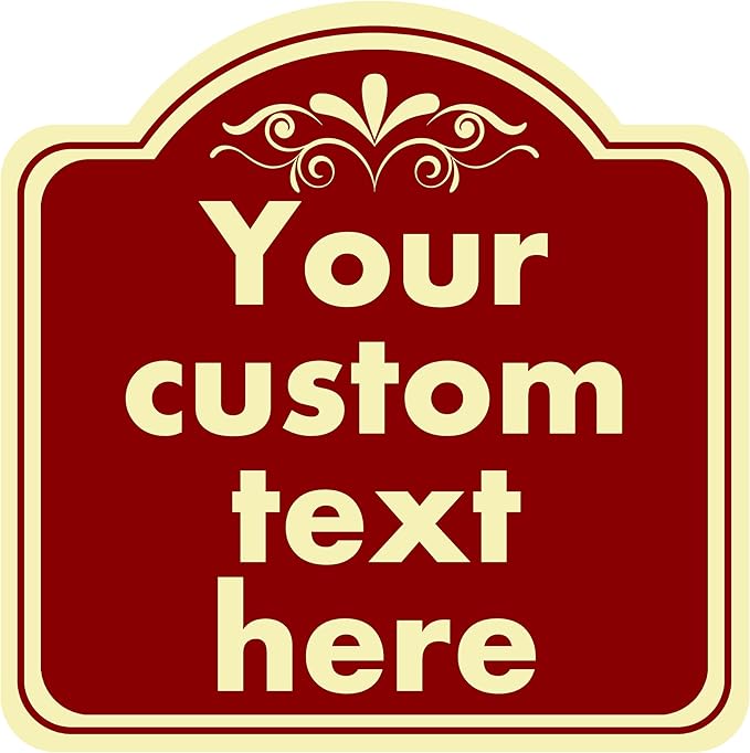 HK SIGNS Aluminum Weatherproof Metal Sign, Custom Indoor/Outdoor Decorative Sign, Modern Style, Red, 14*14 Inch