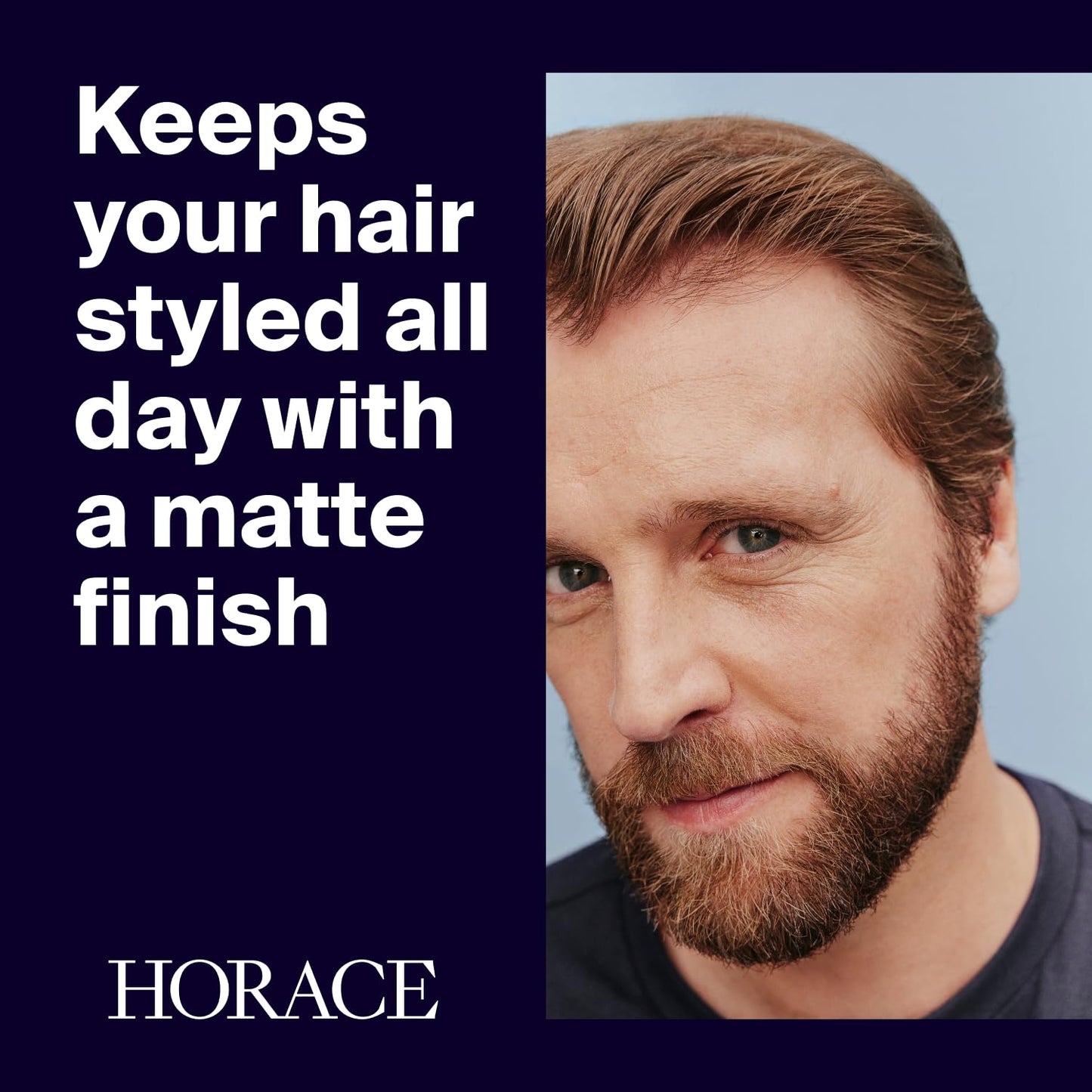 HORACE Hair Wax Pomade for Men – Strong & Long-Lasting Hold – Matte Finish – No Silicones or Mineral Oils – Woody Scent – Refillable, 50 ml