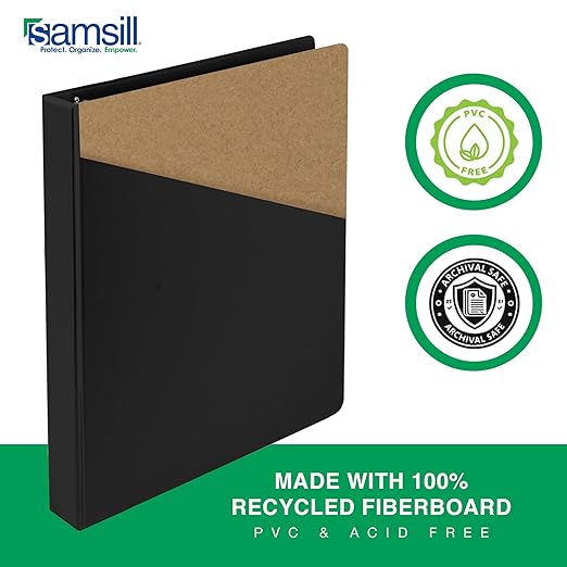 Samsill Economy 1 Inch 3 Ring Binder Bulk Pallet, Made in The USA, Round Ring Binder, Customizable Clear View Cover, Black, Pallet of 864 Binders in 36 Cartons