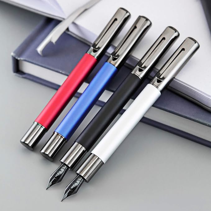 Monteverde USA Ritma Fountain Pen in Blue – Stub Nib, Calligraphy JoWo Stainless Steel, Refillable Ink Cartridge/Converter – Perfect for Artists & Calligraphers