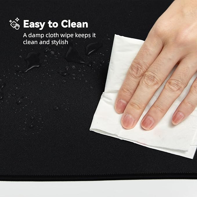 Reniteco Large Gaming Mouse Pad with Durable Stitched Edges, Non-Slip Rubber Base, Big Computer Keyboard Mouse Mat Desk Pad for Home Office Gaming Work, 31.5''x11.8''x0.12'', Black