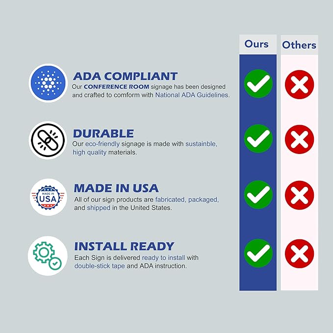ADA CENTRAL SIGNS - 6" X6" Conference Room Sign- ADA Compliant Tactile Graphics Grade 2 Braille Text Acrylic Wall Signs - Authorized Personnel Only, Meeting Privacy Door Sign for Schools, and Offices