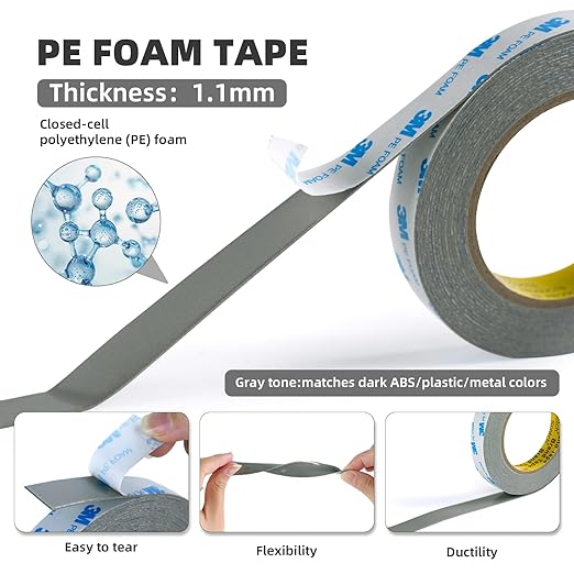 Heavy Duty Double Sided Tape 2in×20Ft, Made of 3M PE Foam Mounting Tape for LED Strip Lights, Home Decor, Signs, DIY – Weatherproof Adhesive for Plastic, Metal, Glass, Indoor & Outdoor Use