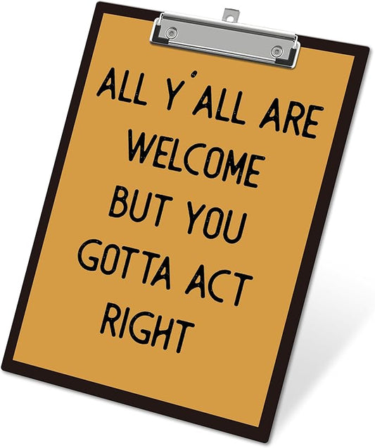 APIILVPQ Retro Clipboard，Welcome Clipboards with Low Profile Clip for Office School Use, Vintage Wooden Clip Boards for Nurses Teachers Students - A06