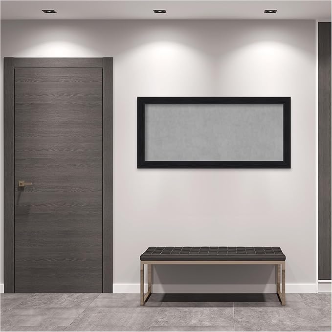 Amanti Art Black Framed Magnetic Board 25x53 Oversize Vision Board for use with Magnets, 100% Metal Sheet to Display Items as Office Decor or for Home Organization in mudroom, Kitchen or Kids Room