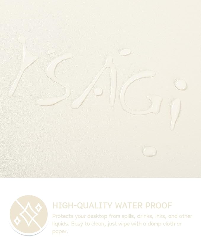 YSAGi Non-Slip Leather Desk Pad, Desk Matt for Desktop, Waterproof Laptop Computer Keyboard Mat, Table Protector Blotter Mat, Large Mouse Pad for Office/Work/Home/Decor(Cream, 31.5" x 15.7")