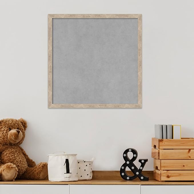 Amanti Art Silver Framed Magnetic Board 17x17 Small Vision Board for use with Magnets, 100% Metal Sheet to Display Items as Office Decor or for Home Organization in mudroom, Kitchen or Kids Room