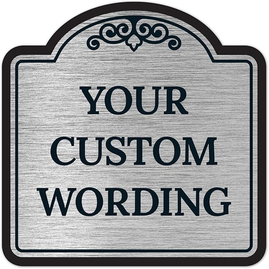 Custom Decorative Sign, Personalized Metal Sign for Business, Driveway, Home, Airbnb, Office Door Plaque, Brushed Nickel Sign, 24x24 Inches, ACM, Fade Resistant, Made in USA by Sigo Signs