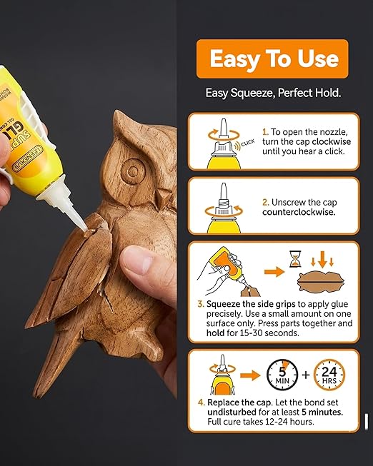 LEENEXUS Super Glue Gel Precision Control, 5ML【Dual Molecular Interlock】 Clear Super Strong CA Glue for Shoe Plastic Ceramic Metal Glass Etc, No-Run Cyanoacrylate Adhesive Instant Glue, Quick Dry