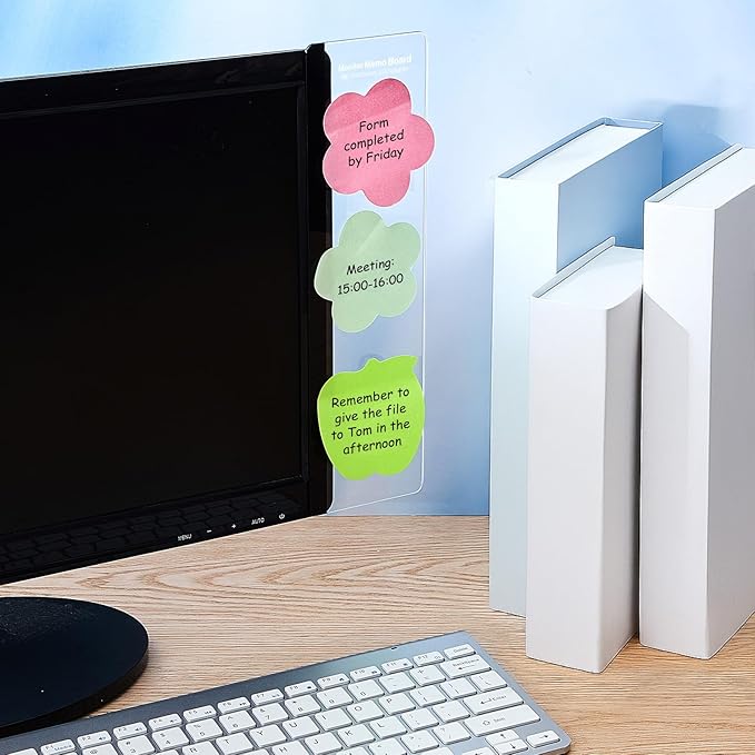 Zonon 24 Pieces Computer Monitor Notes Screen Monitor Memo Board Sticky Note Holder Message Board Computer Side Panel for Office Home Desktop Left and Right