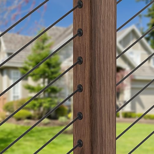 BLIKA 20 Pack 25 30 35 Degree 1/8" Black Cable Railing Angle Beveled Protector Sleeves, T316 Stainless Steel, Angle Protector Sleeves Deck Stair Cable Railing Hardware Kit for Wood Posts