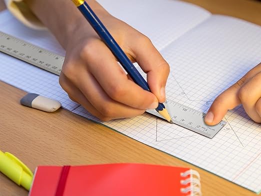 Metal Ruler with Cork Backing, 18 Inch Stainless Steel Rulers 18 inch Metal Ruler - Imperial and Metric - Non-Slip Prevent Ink Leakage - for School Office Engineering Tools