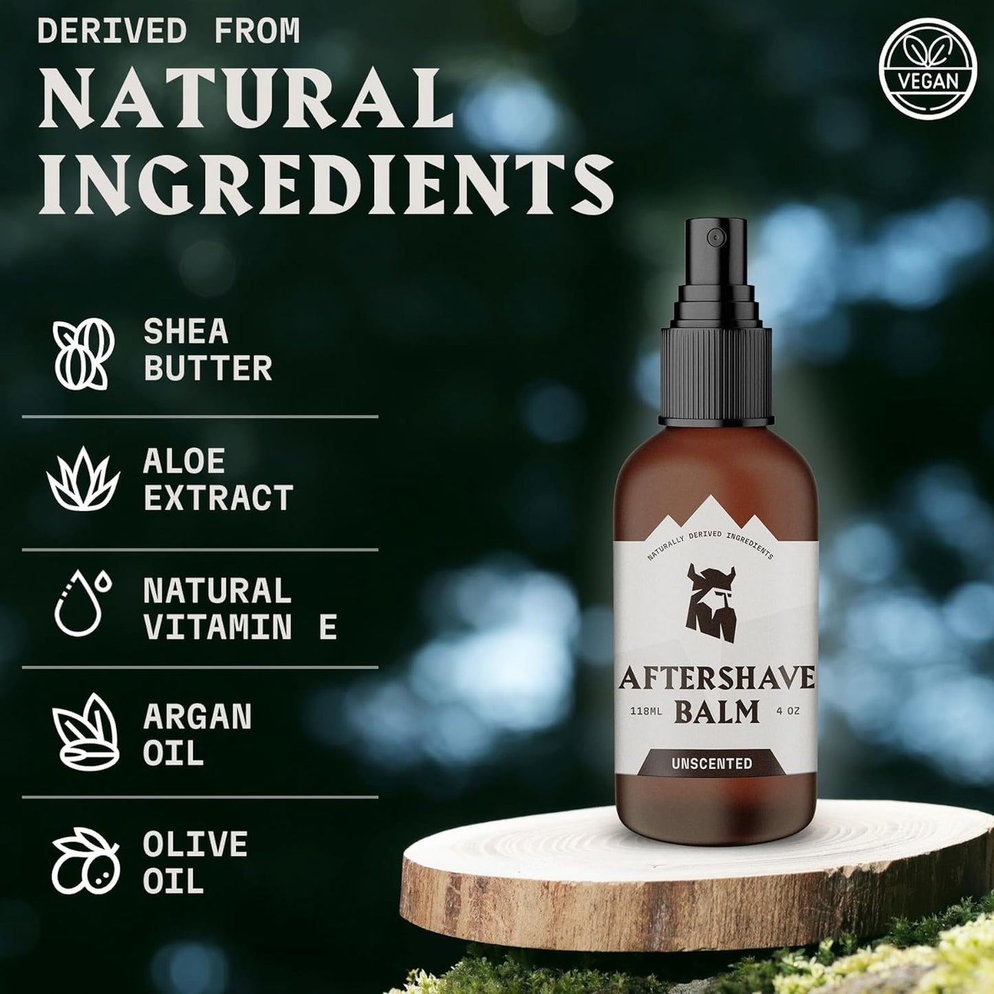 Striking Viking Aftershave Balm - 4 fl oz, Pack of 1, Fragrance-Free - Gentle Soothing & Unscented Aftershave for Men - All-Day Comfort & Shaving Balm Unscented