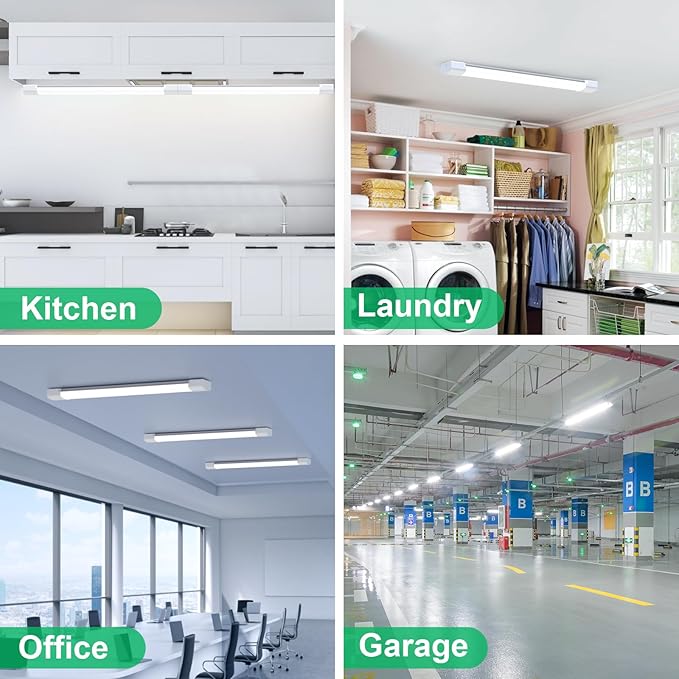 Modlicht Under Cabinet Lighting 1.4FT 5000K Linkable Closet Plug in Lights, 16W 1800LM LED Light Bar for Room Office Garage Shop Bathroom Workbench, IP66 Waterproof