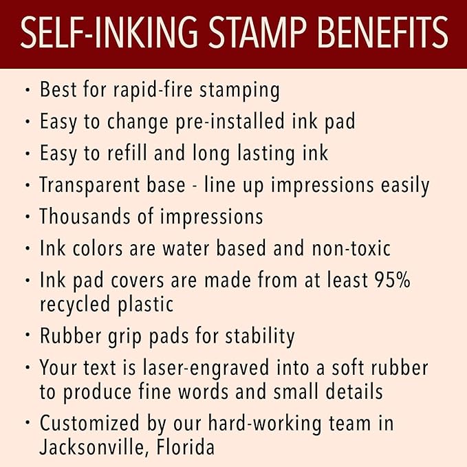 Self Inking Modern Address Stamps | Custom Return Address Stamper (Magazine Serif, Xtra Wide)