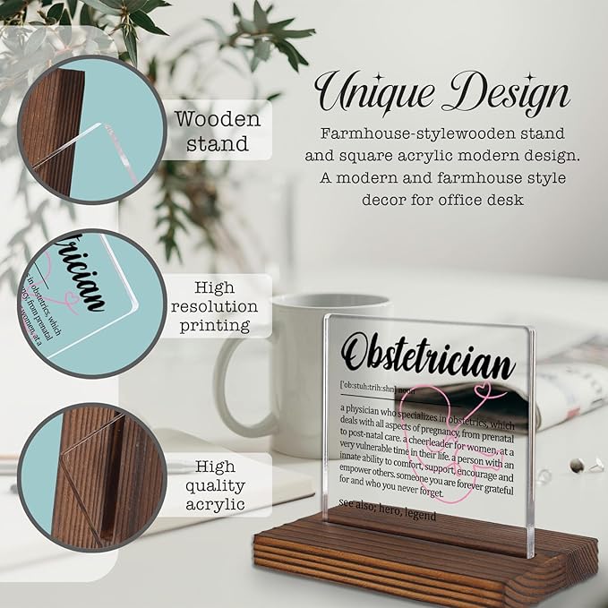 Obstetrician Appreciation Gift for Women’s Healthcare Providers, Thank You Desk Decor Sign for OB Doctors, Pregnancy Care Recognition Plaque PA065