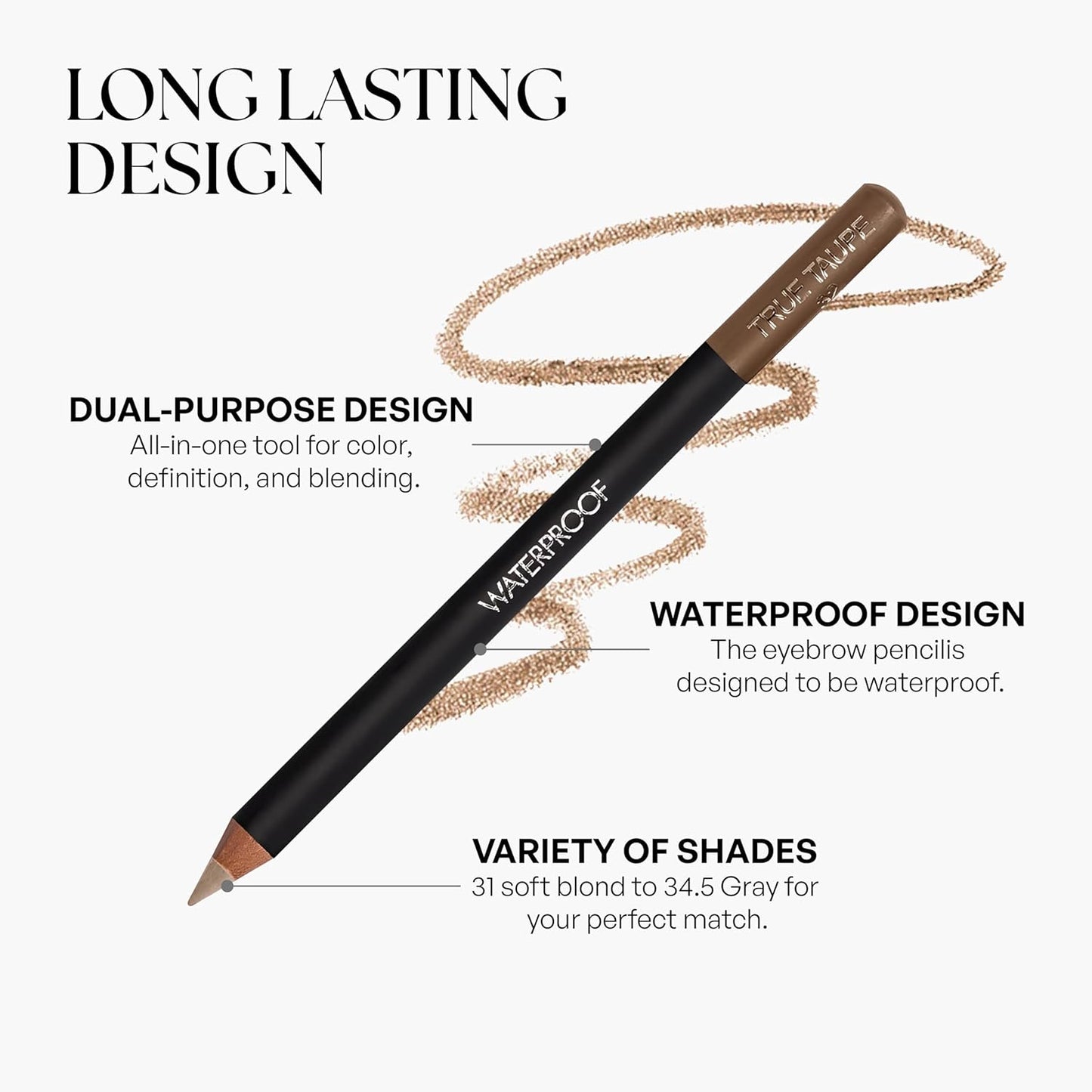Sorme Natural Definitive Waterproof Eyebrow Pencil 0.04 oz | Smudgeproof Soft Blonde Eye Brow Pencil | Dual Purpose Brow Pencil and Brush Combo | High Definition Waterproof Eyebrow Makeup