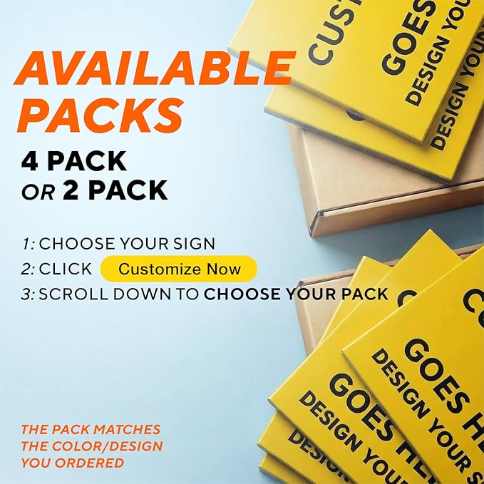 Custom Metal Signs, Personalized Aluminum, Customized Safety, Business Signs, Waterproof Outdoor, White Aluminum (Yellow Background, 10x7 In)