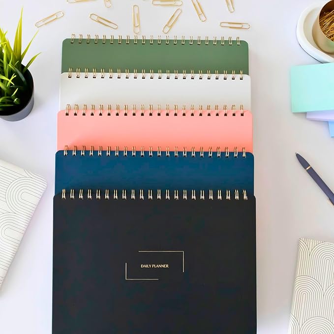 Merely Home Undated Daily Planner | 8.25” x 11.75” Work To-Do Notebook | ADHD Academic Organizer | Multi-Layout | Men and Women Planner | College Supplies | Navy | Landscape Layout