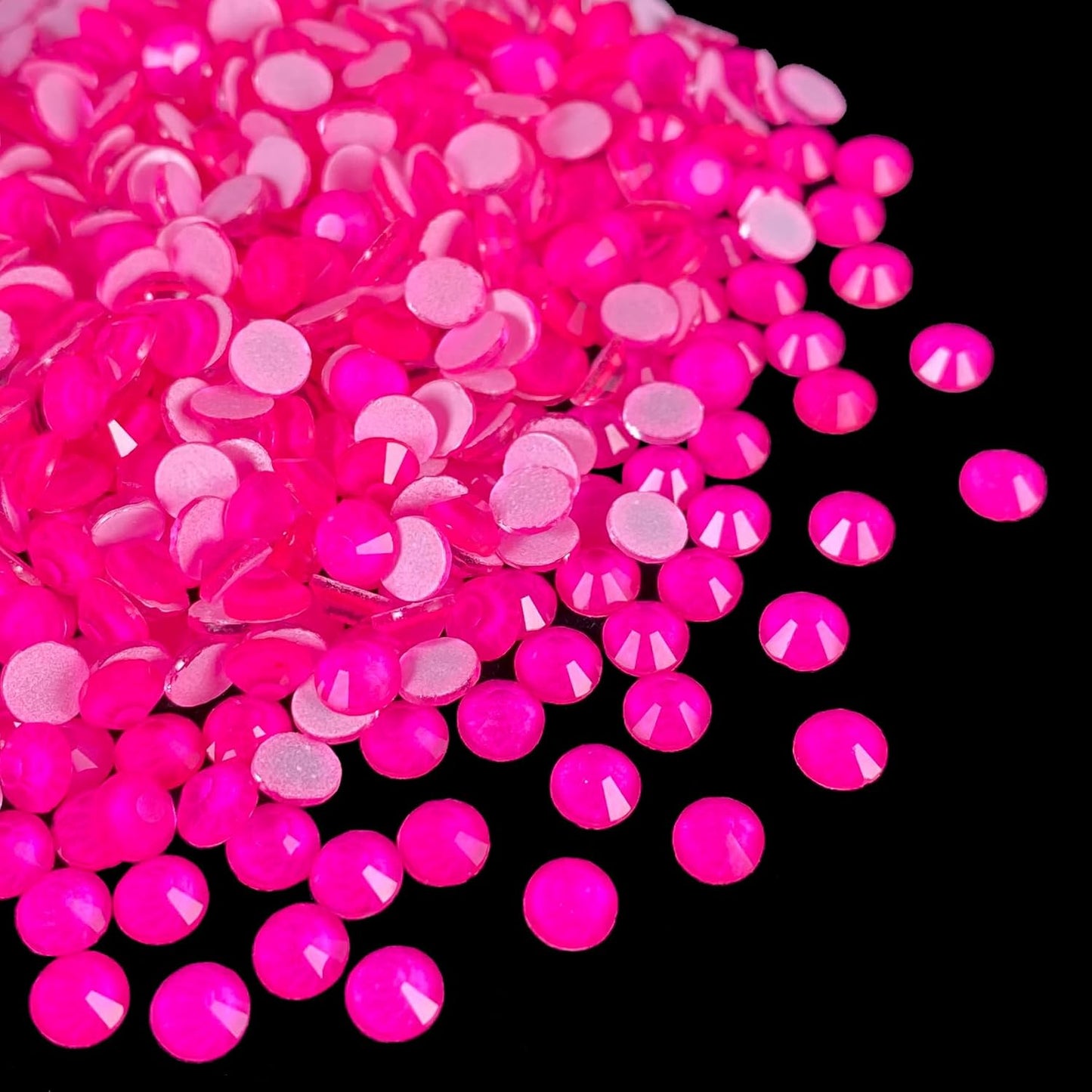 Flatback Glass Rhinestones,Bedazzler Gems 288pcs Non Hotfix Crystal Rhinestones for Nail Charms Crafts Clothes Tumblers,Hot Pink Neon,SS30