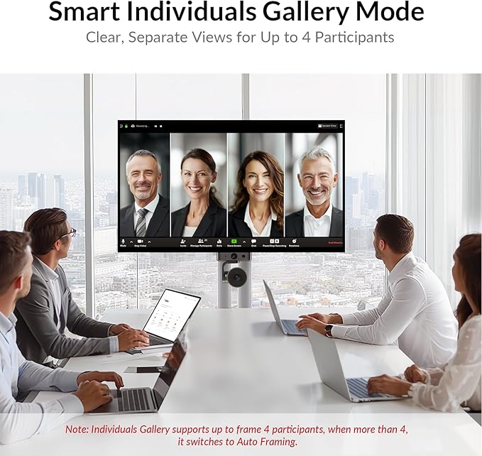 4K Conference Room Camera System, AI Auto-Tracking PTZ Camera 15x Zoom(3x Optical) with Bluetooth Speakerphone Set, 120° Wide-Angle, 16-Foot Mic Pickup, for Zoom YouTube Teams OBS and More