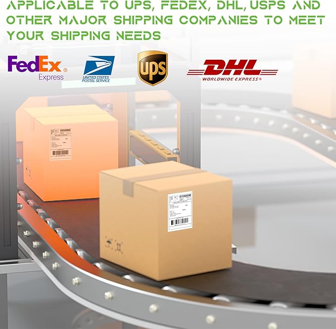 MFLABEL 4x6 Direct Thermal Shipping Labels - 8 Rolls of 450 Labels/Roll, Compatible with Zebra2844/ZP450/ZP500/ZP505, USPS/FedEx/UPS/Amazon Shipping, Smudge-Resistant & Permanent Adhesive