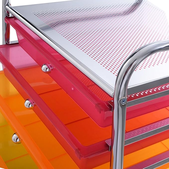 Giantex 10 Drawer Rolling Storage Cart Scrapbook Paper Office School Organizer (Multicolor)