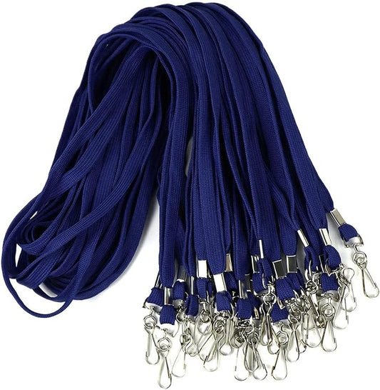 Ollain Badge Lanyards Flat Lanyard Swivel Hooks Neck Bulk lanyards with Clip 50 Pack