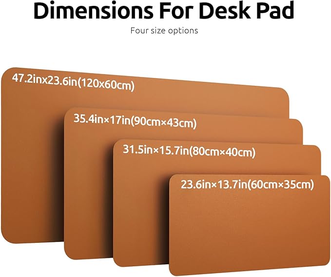 YSAGi Leather Desk Pad Protector, Office Desk Mat, Large Mouse Pad, Non-Slip PU Leather Desk Blotter, Laptop Desk Pad, Waterproof Desk Writing Pad for Office and Home (Brown, 31.5" x 15.8")